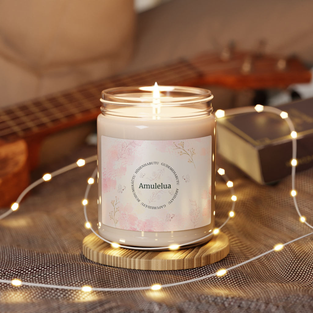 Soy Candle — Amulelua Floral Scented 9oz (Hand-Poured, Long-Lasting)