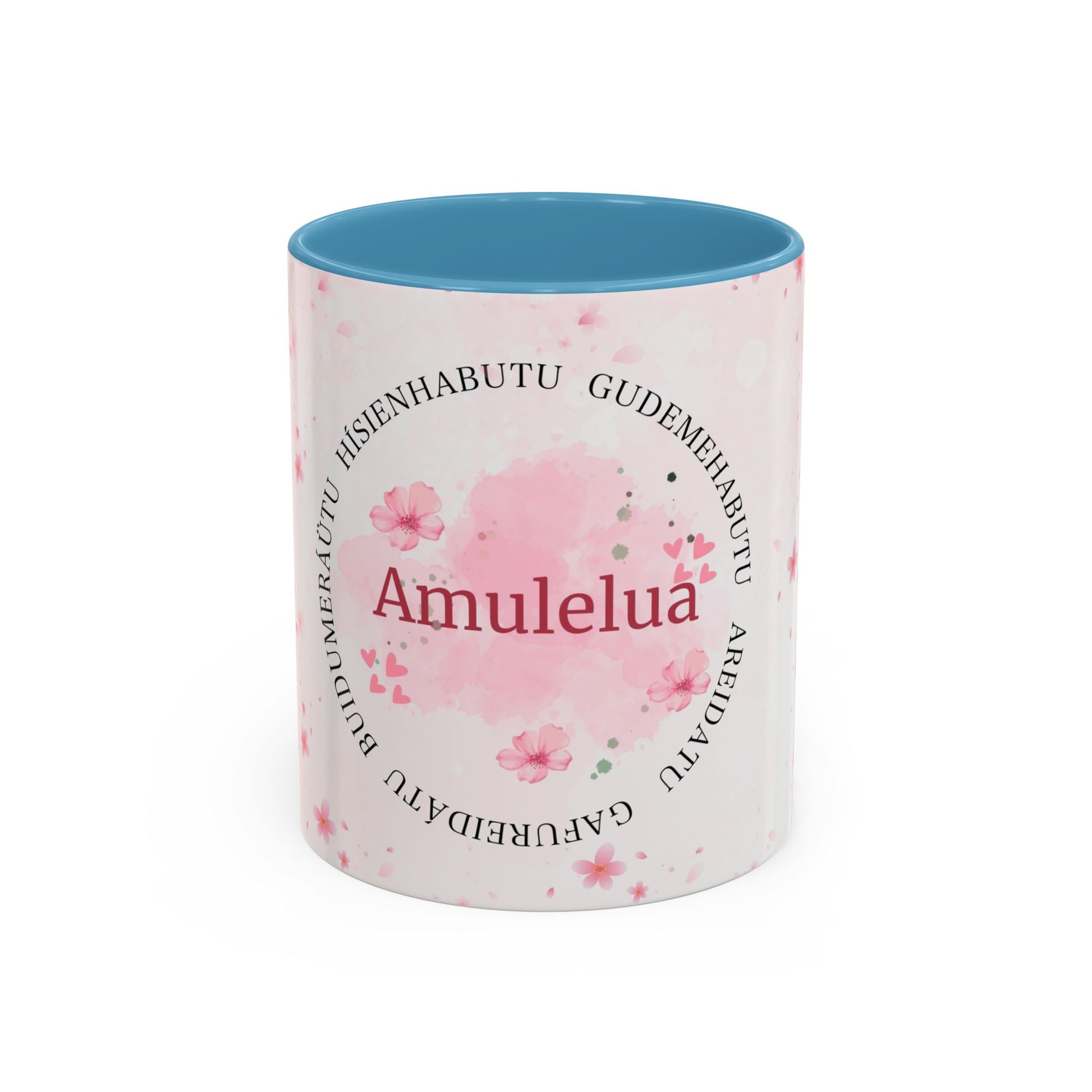 Amulelua Pink Floral Accent Coffee Mug (11/15oz)