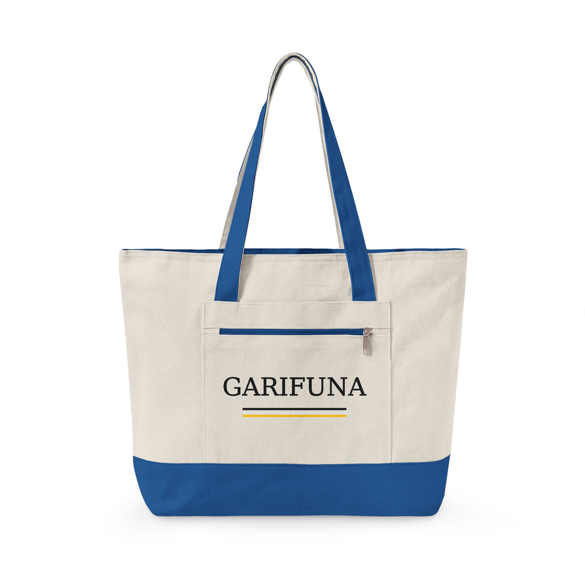 Garifuna Canvas Tote Bag – Zippered Eco-Friendly Market & Beach Tote