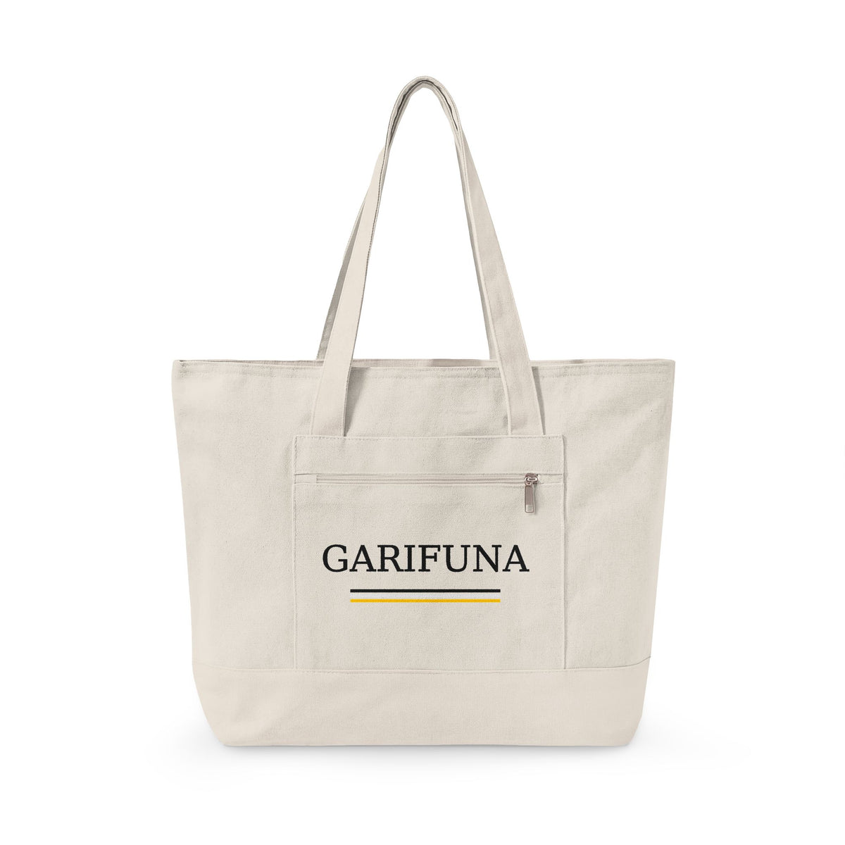 Garifuna Canvas Tote Bag – Zippered Eco-Friendly Market & Beach Tote
