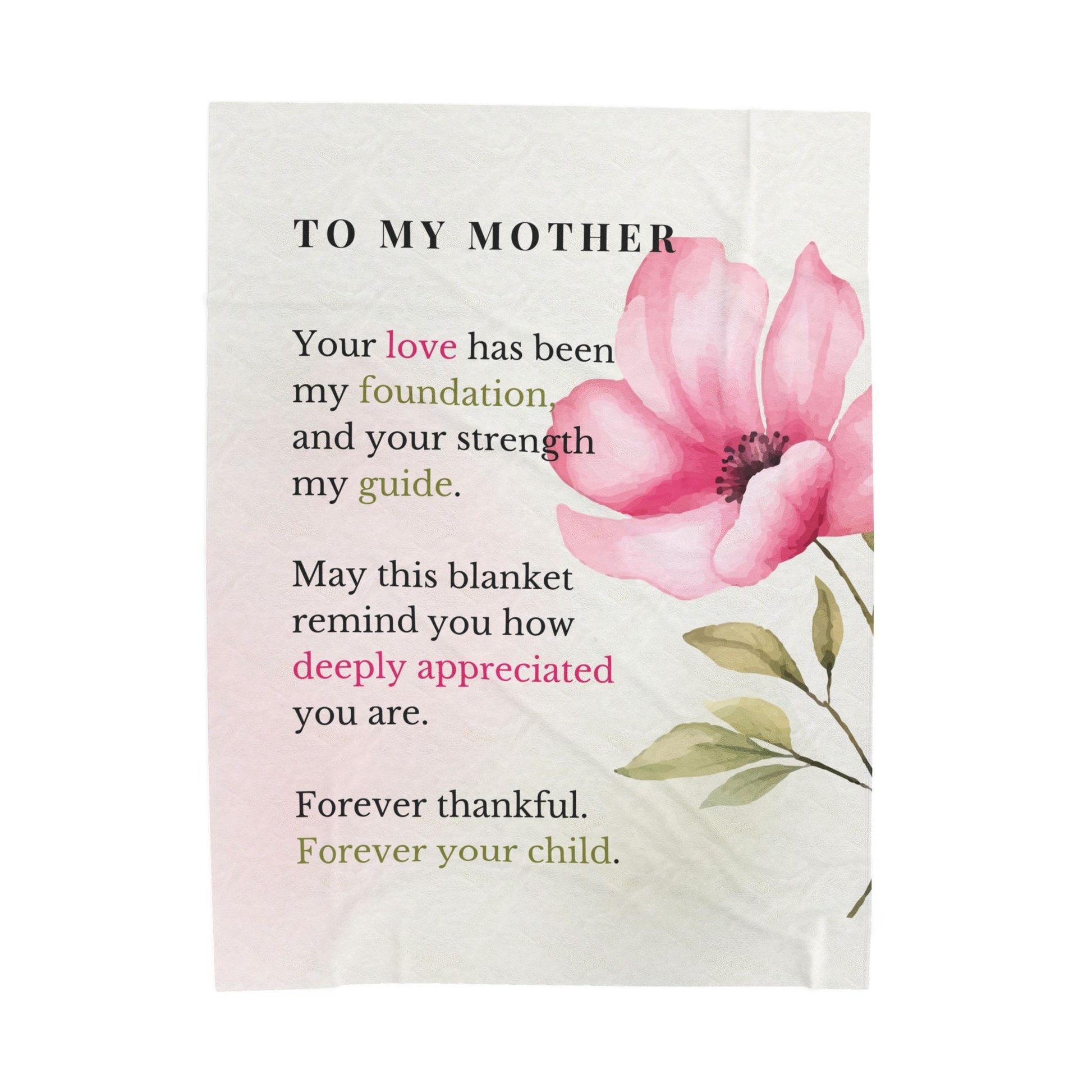 Mother Velveteen Plush Blanket