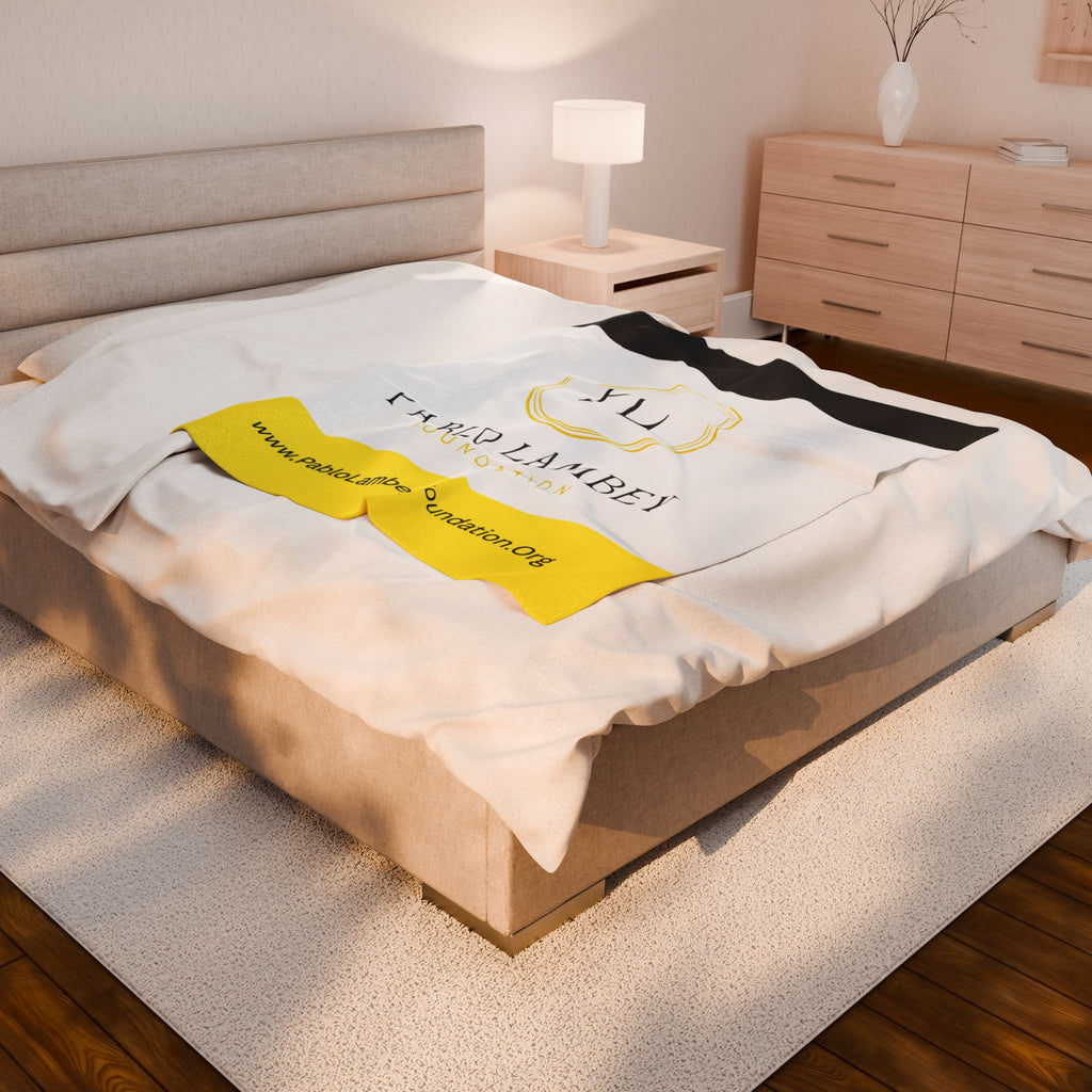 Pablo Lambey Foundation Velveteen Plush Blanket — Soft Logo Throw for Fundraising & Gifts