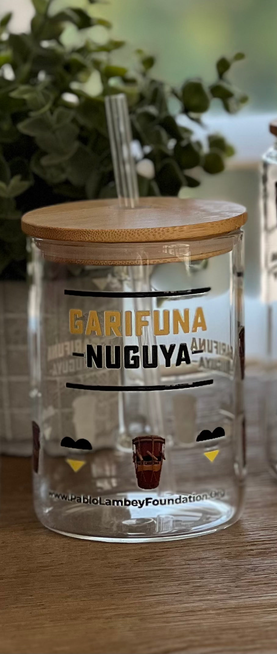 Garifuna Nuguya  Glass Mug  With Handle