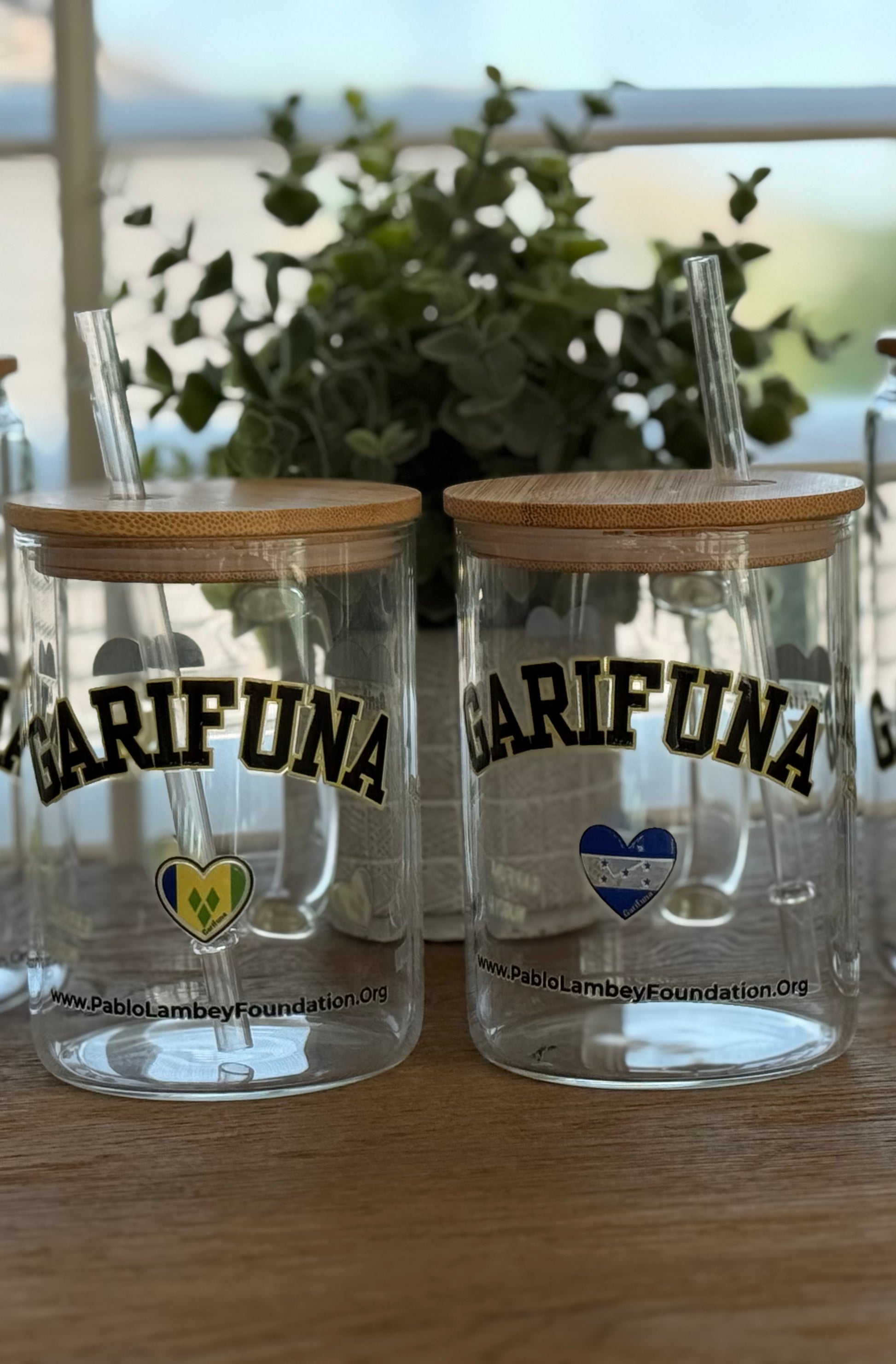 Garifuna Glass Mug With Handle - St Vincent Heart Flag