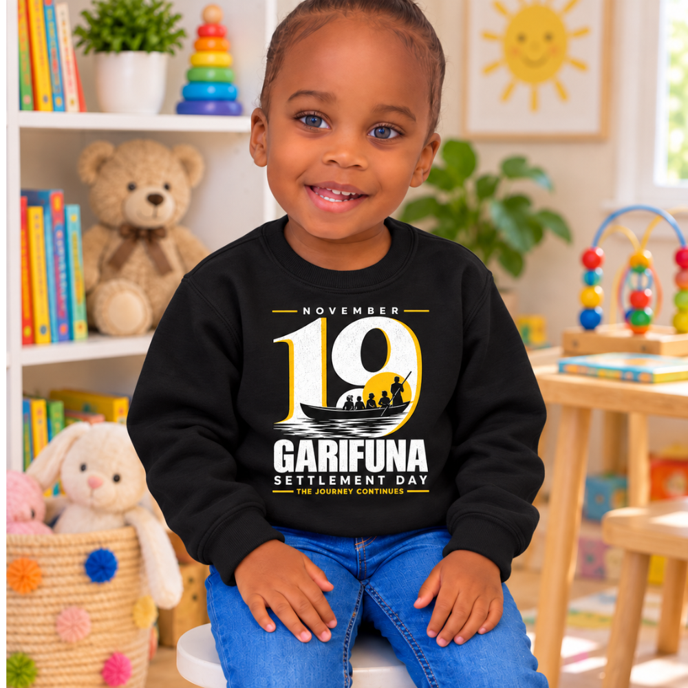 Garifuna Settlement Day Youth Crewneck Sweatshirt - November 19 Cultural Celebration